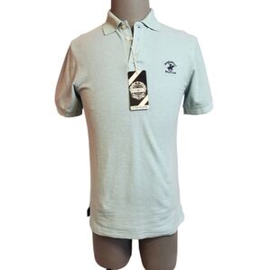 Beverly Hills Polo Club Mens Pique Top Light Blue Small